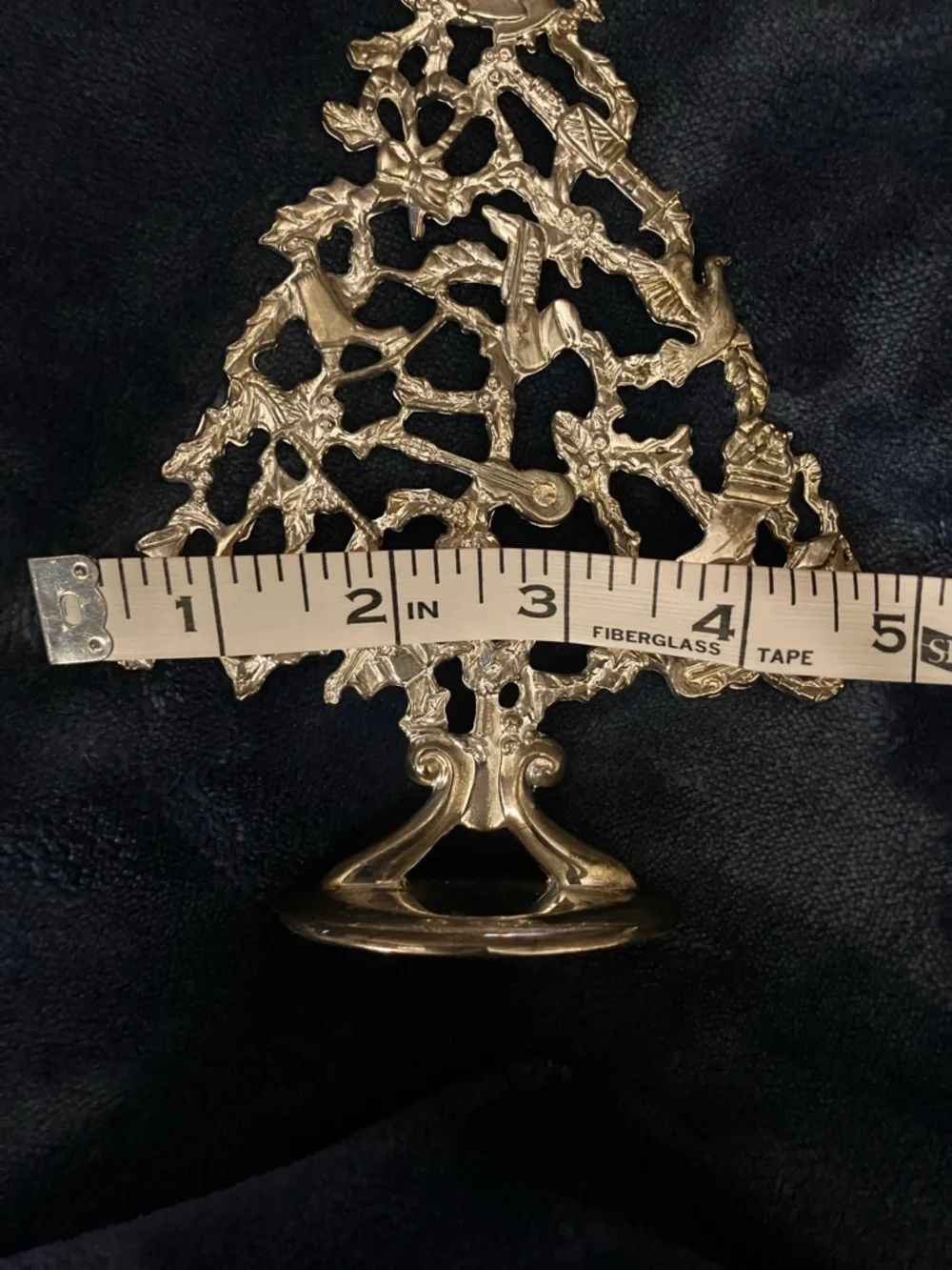 Silver Plated Christmas Tree Holiday Decor Standing with Velvet Base‎ 7”